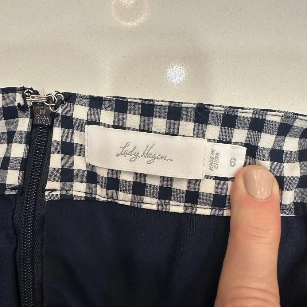 Lady Hagen Navy and White Gingham Skort - Sz 6 - Picture 11 of 11
